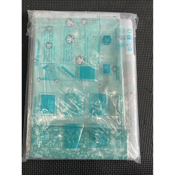 XCKALI Teal Blue Birthday Backdrop and Tablecloth Kit Glitter Teal Blue Diamond - Picture 6 of 6